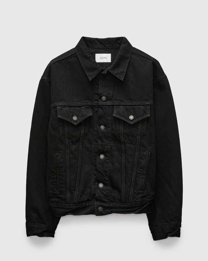 4 Pocket Denim Jacket in Rinse Black