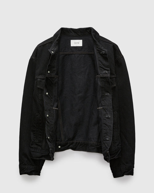 4 Pocket Denim Jacket in Rinse Black