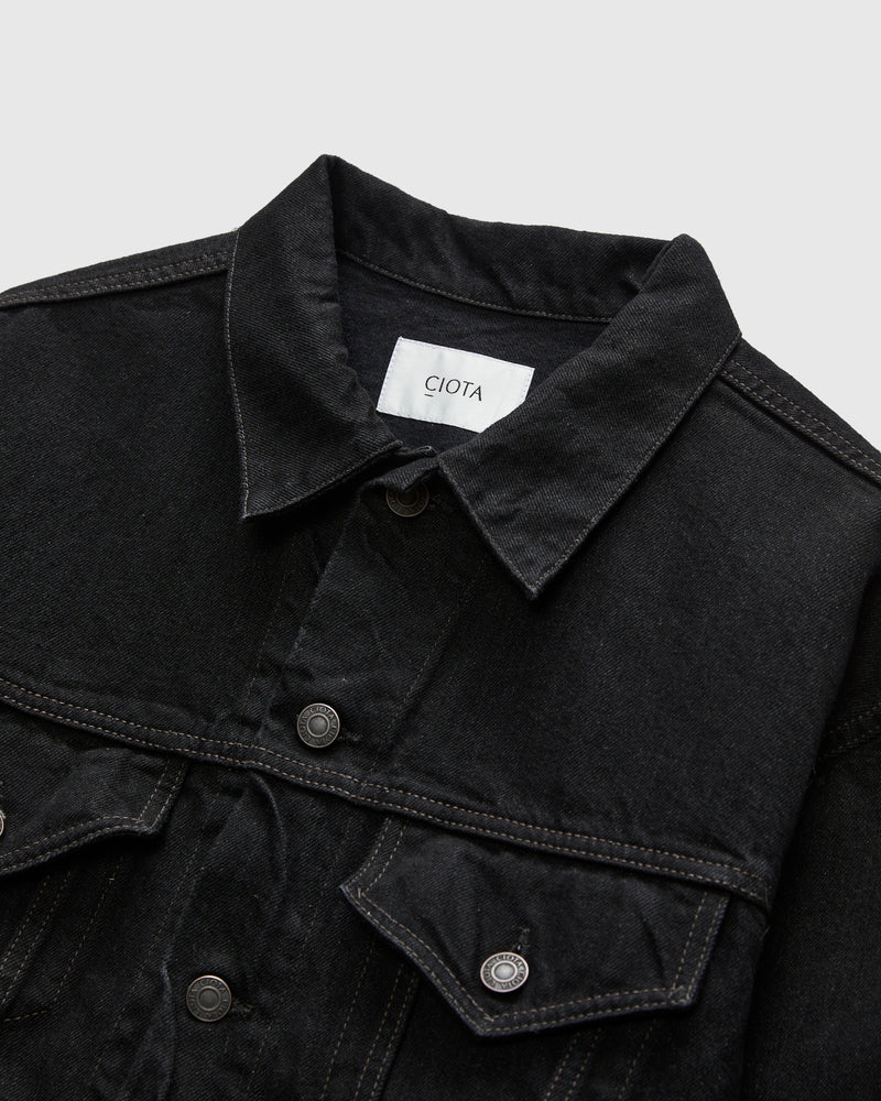 4 Pocket Denim Jacket in Rinse Black
