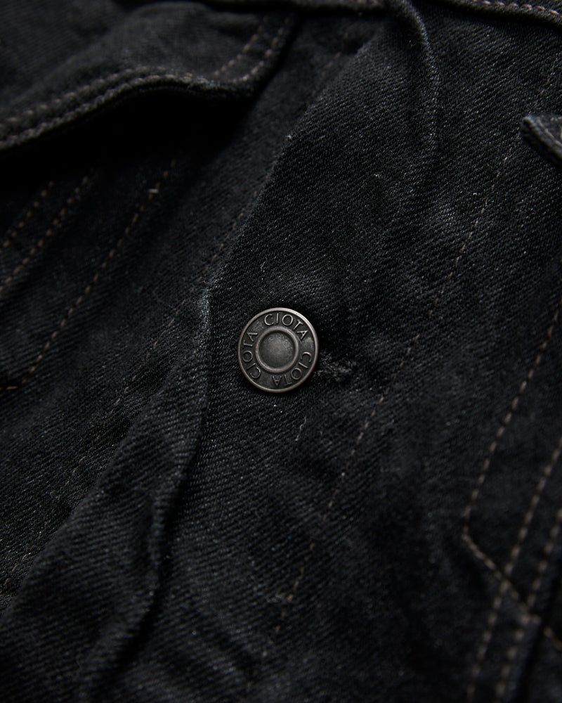 4 Pocket Denim Jacket in Rinse Black