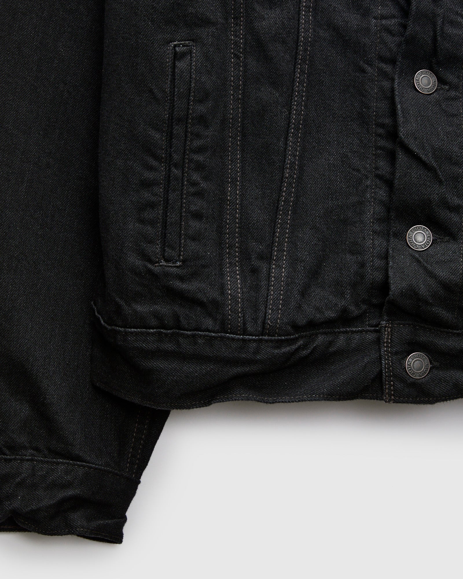 4 Pocket Denim Jacket in Rinse Black – Blue Owl Workshop