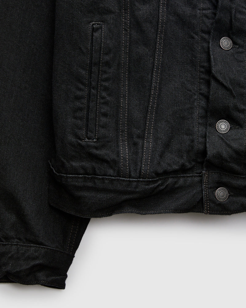 4 Pocket Denim Jacket in Rinse Black