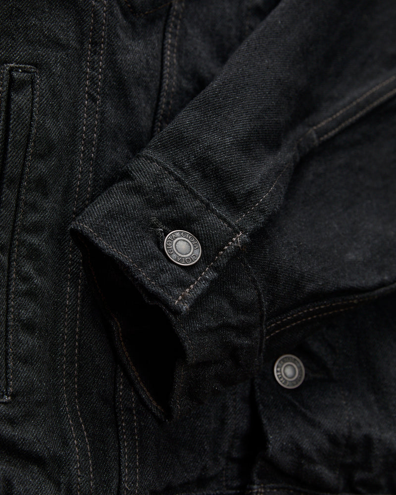 4 Pocket Denim Jacket in Rinse Black