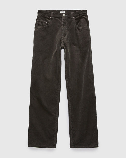 Baggy 5 Pocket Corduroy Pants in Charcoal Grey