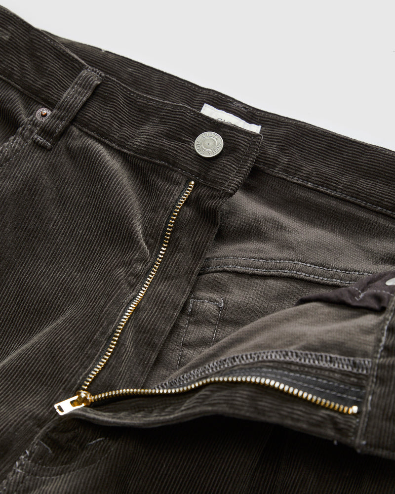 Baggy 5 Pocket Corduroy Pants in Charcoal Grey