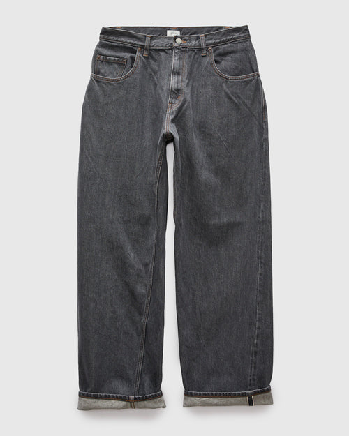 Baggy 5 Pocket Selvedge Denim Pants in Medium Grey