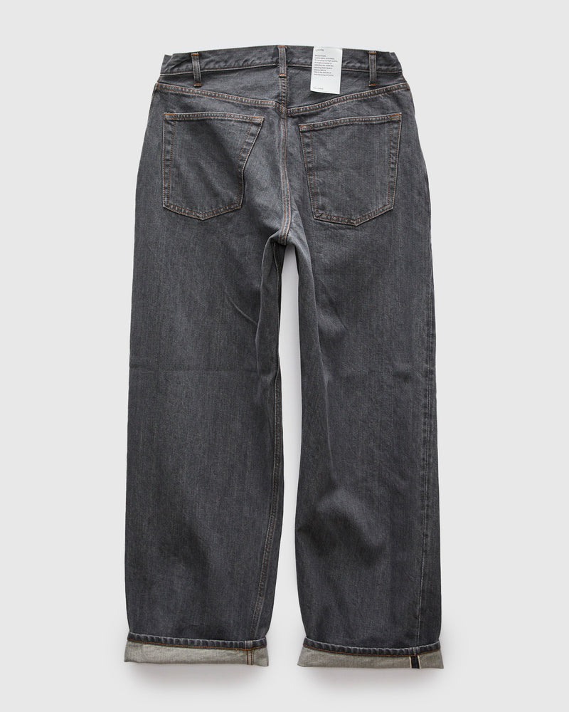 Baggy 5 Pocket Selvedge Denim Pants in Medium Grey