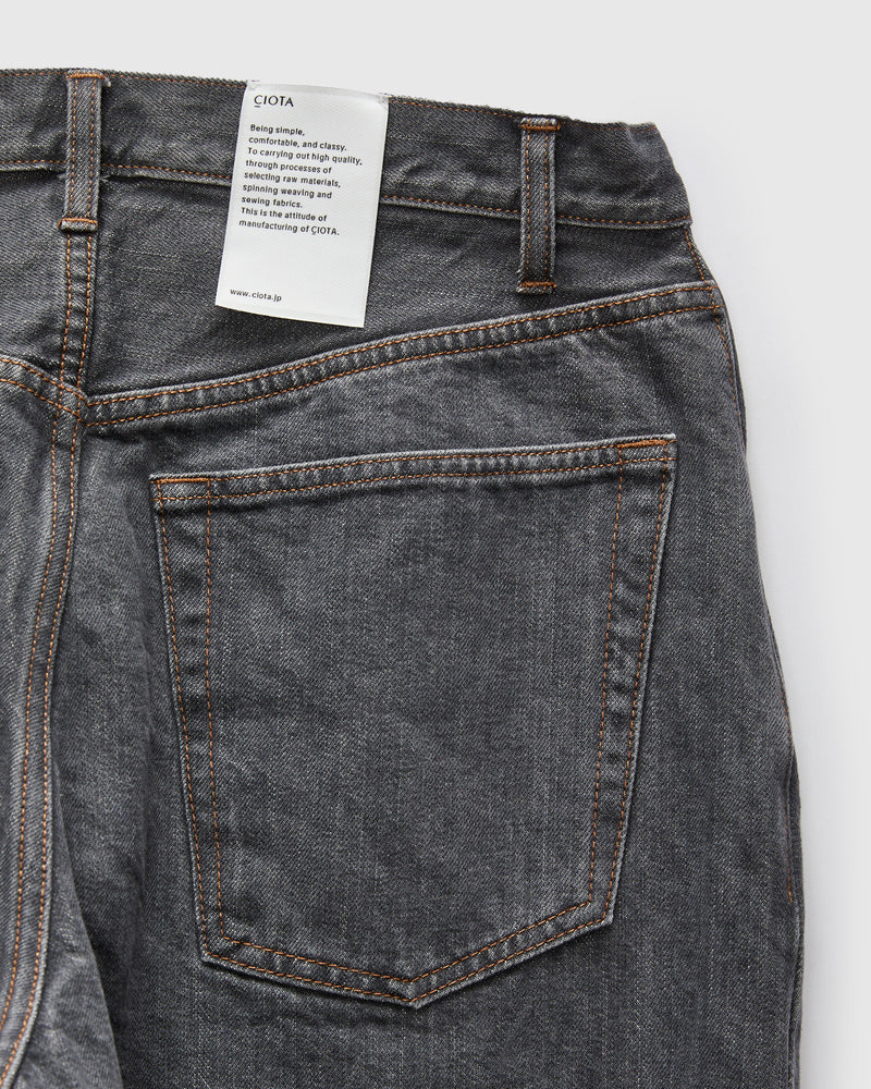 Baggy 5 Pocket Selvedge Denim Pants in Medium Grey