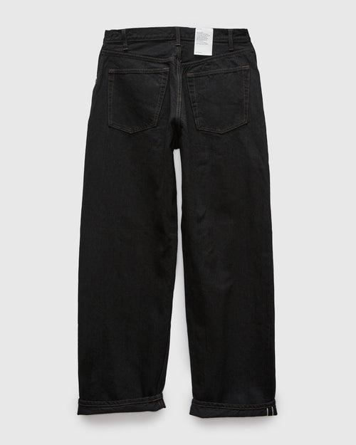 Baggy 5 Pocket Selvedge Denim Pants in Rinse Black