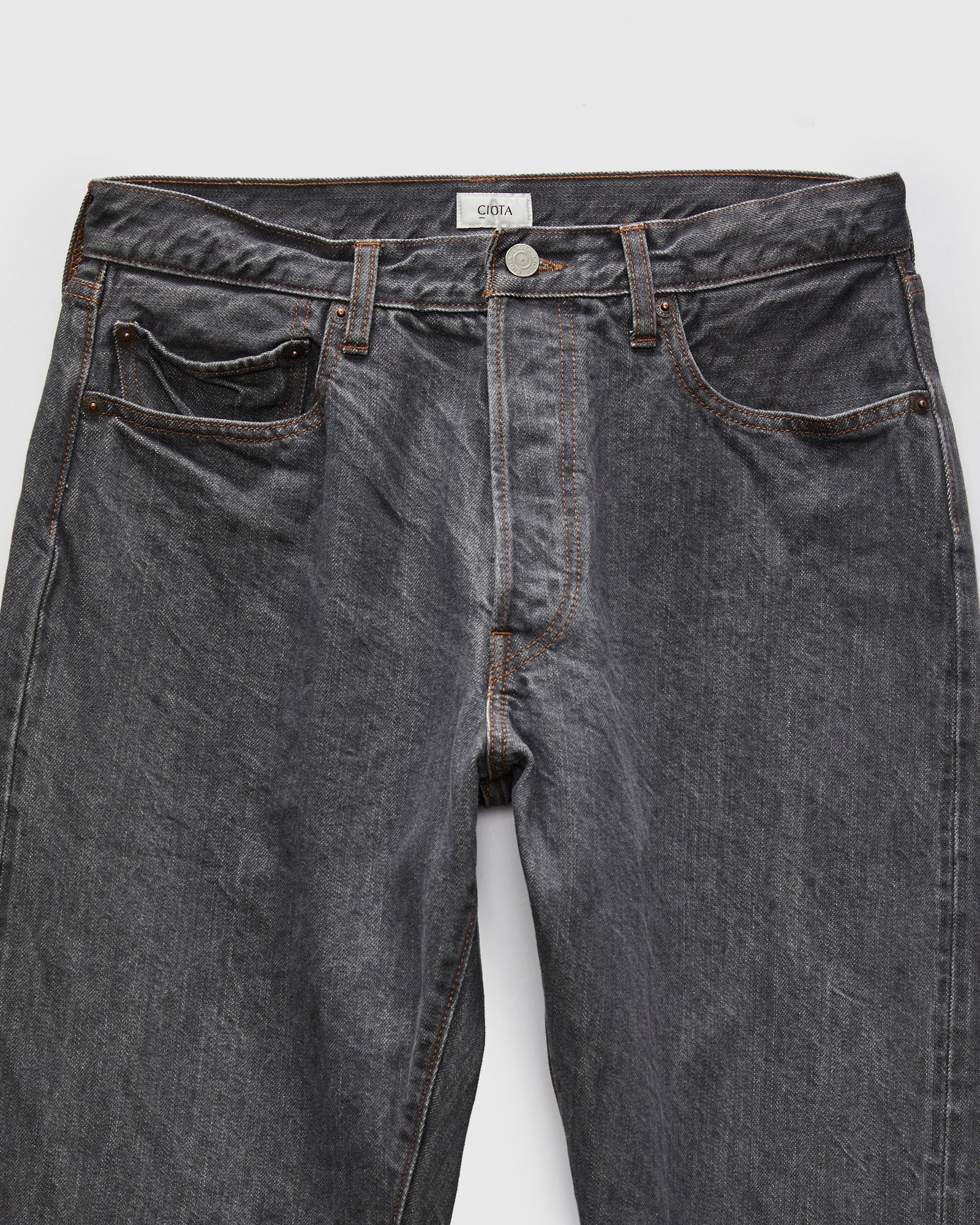 Straight 5 Pocket Selvedge Denim Pants in Medium Grey – Blue Owl