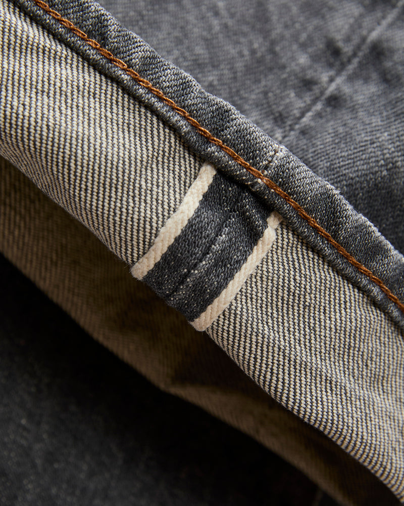 Baggy 5 Pocket Selvedge Denim Pants in Medium Grey