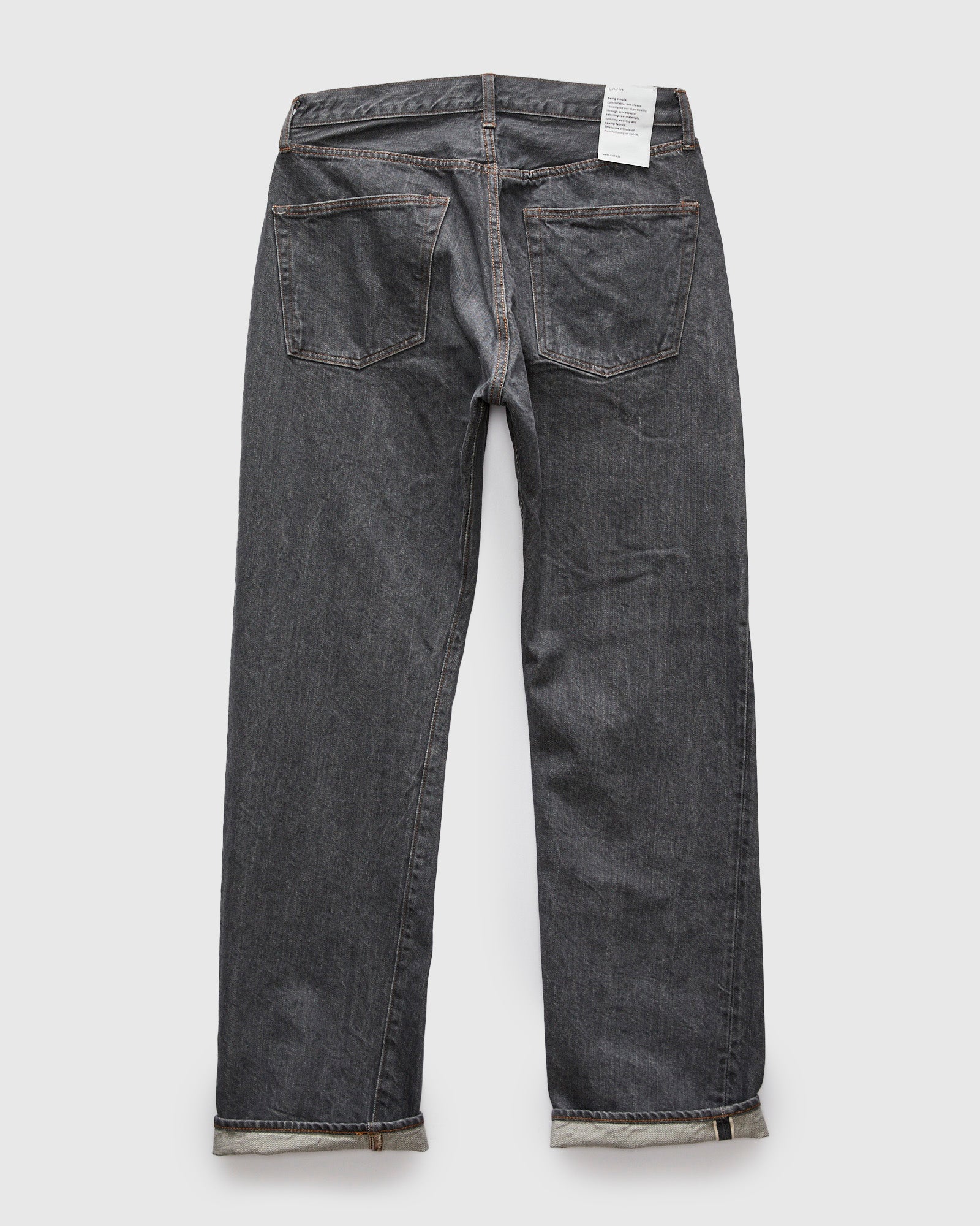 Straight 5 Pocket Selvedge Denim Pants in Medium Grey – Blue Owl