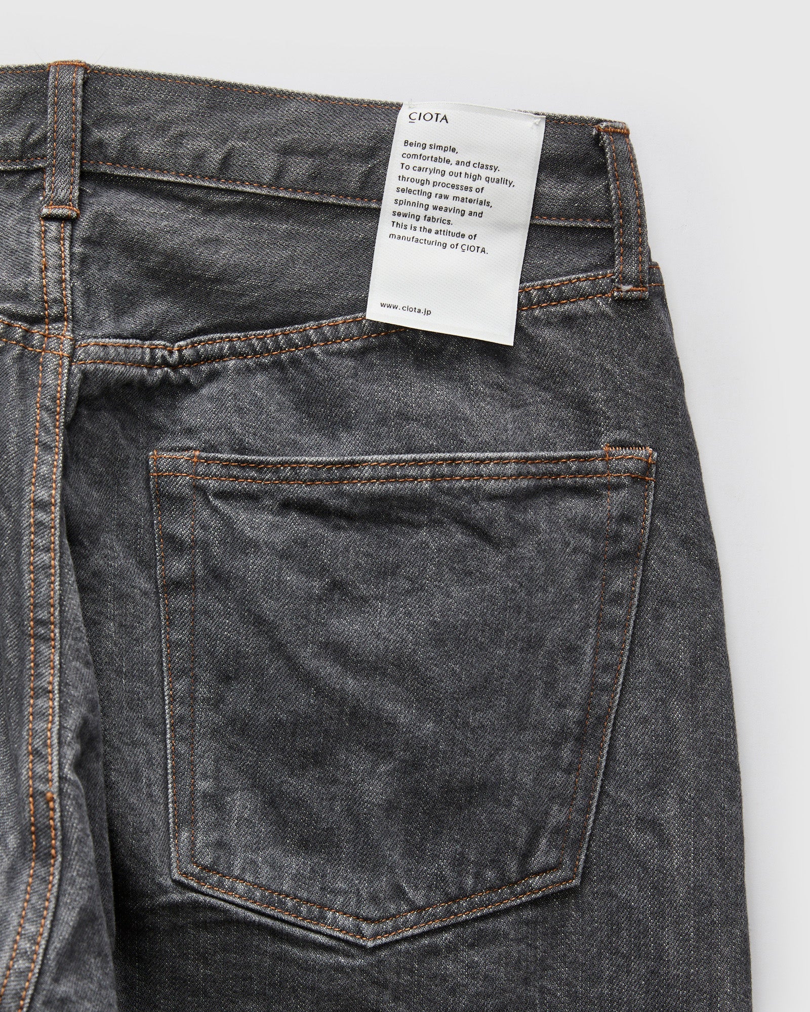 Straight 5 Pocket Selvedge Denim Pants in Medium Grey – Blue Owl