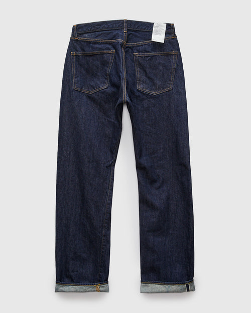 Straight 5 Pocket Selvedge Denim Pants in Navy Indigo