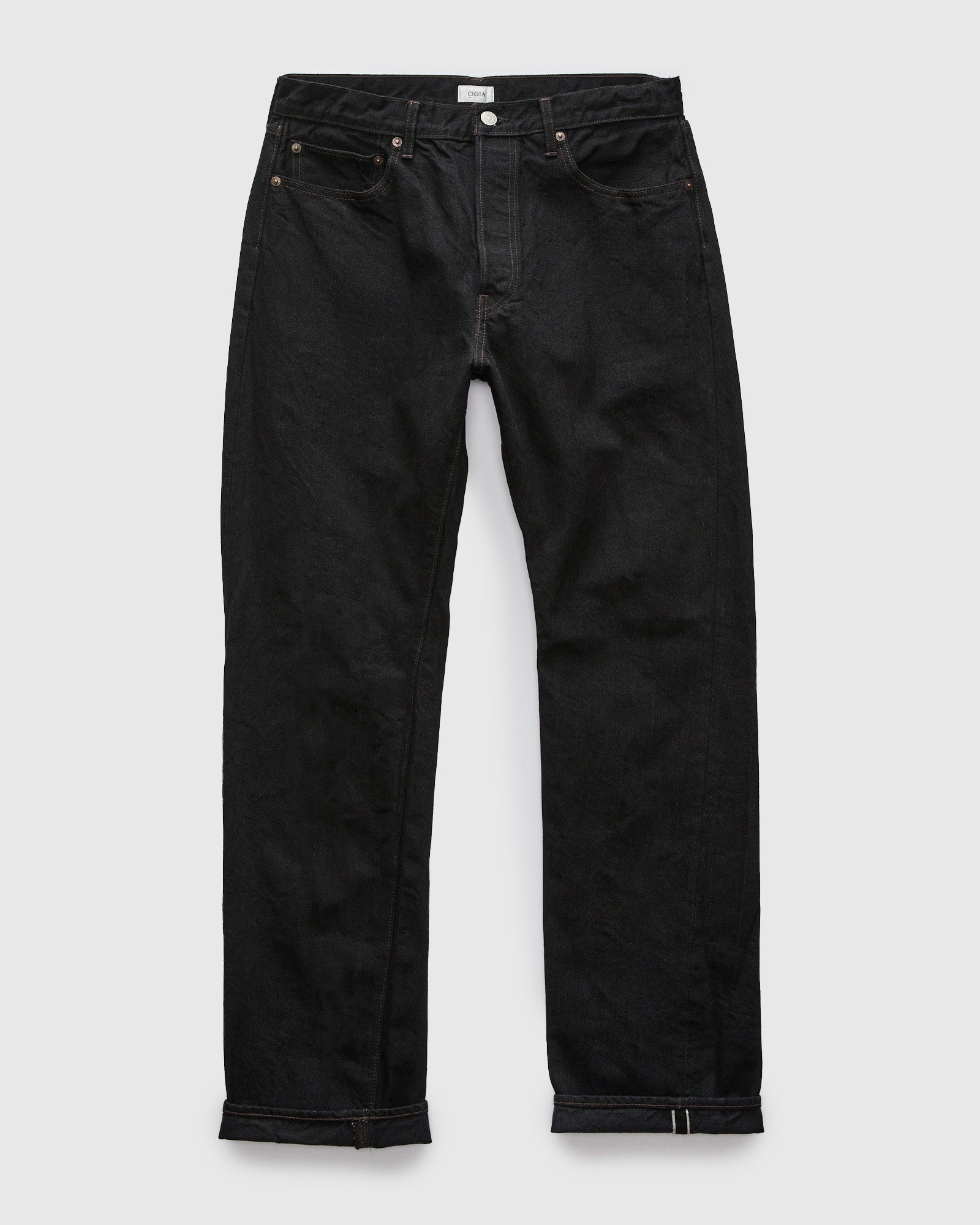 Straight 5 Pocket Selvedge Denim Pants in Rinse Black – Blue Owl