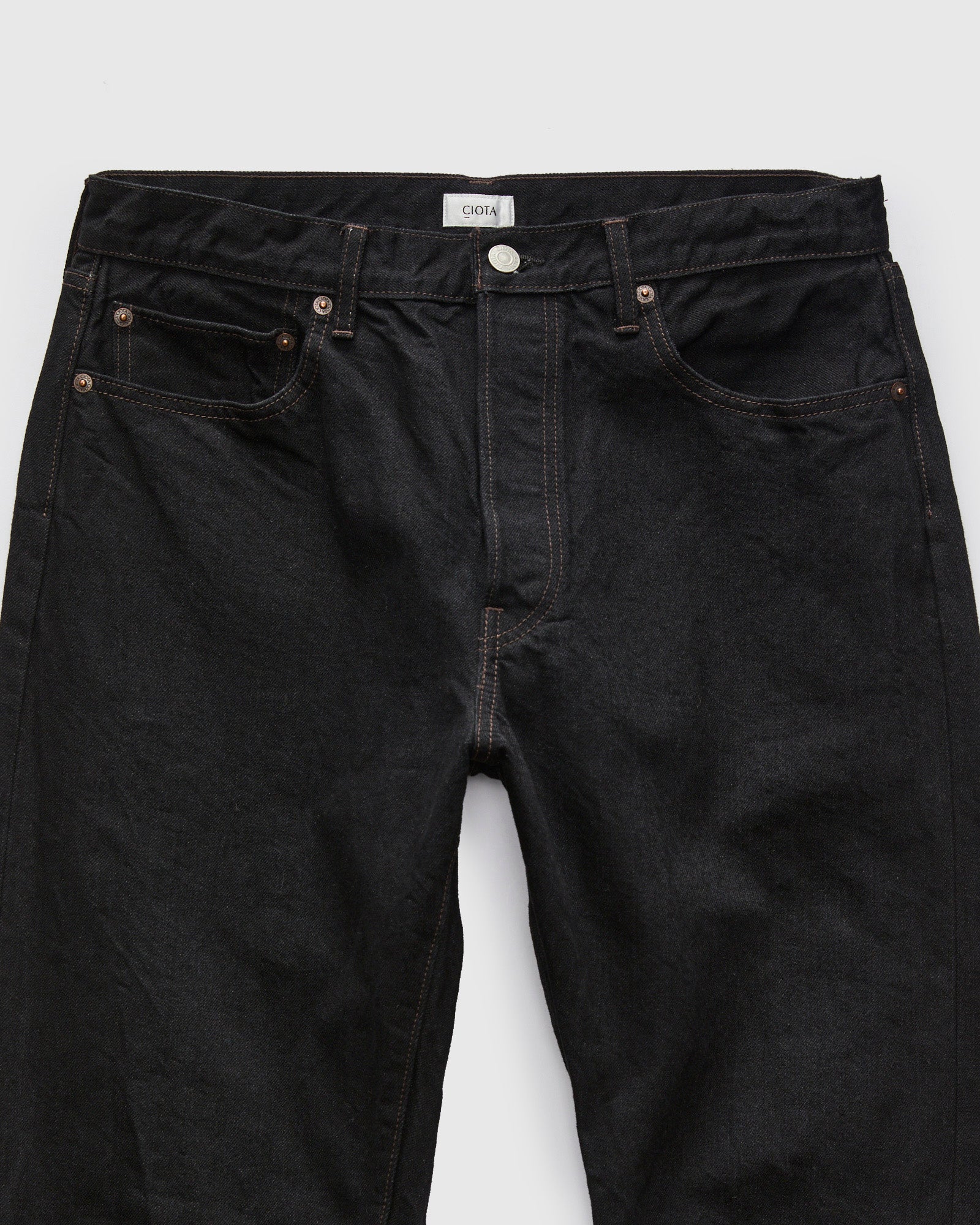 Straight 5 Pocket Selvedge Denim Pants in Rinse Black – Blue Owl