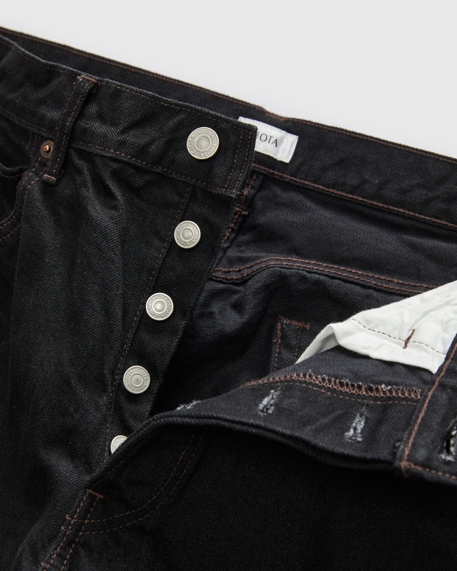 Straight 5 Pocket Selvedge Denim Pants in Rinse Black – Blue Owl