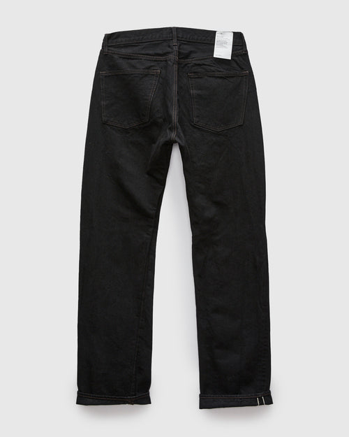 Straight 5 Pocket Selvedge Denim Pants in Rinse Black