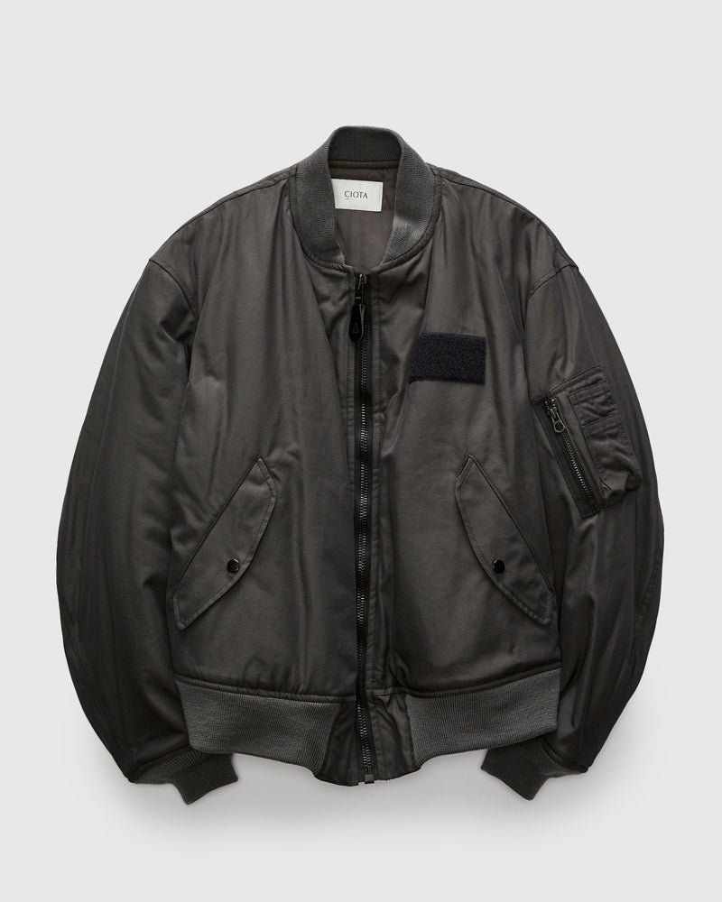 "Jet-Dyed" MA-1 Flight Jacket in Charcoal Grey