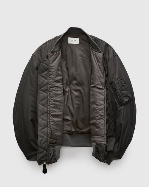 "Jet-Dyed" MA-1 Flight Jacket in Charcoal Grey