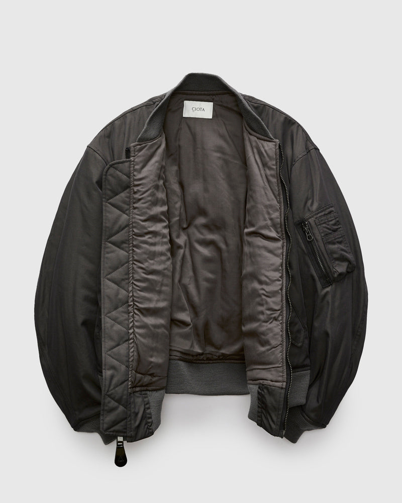 "Jet-Dyed" MA-1 Flight Jacket in Charcoal Grey