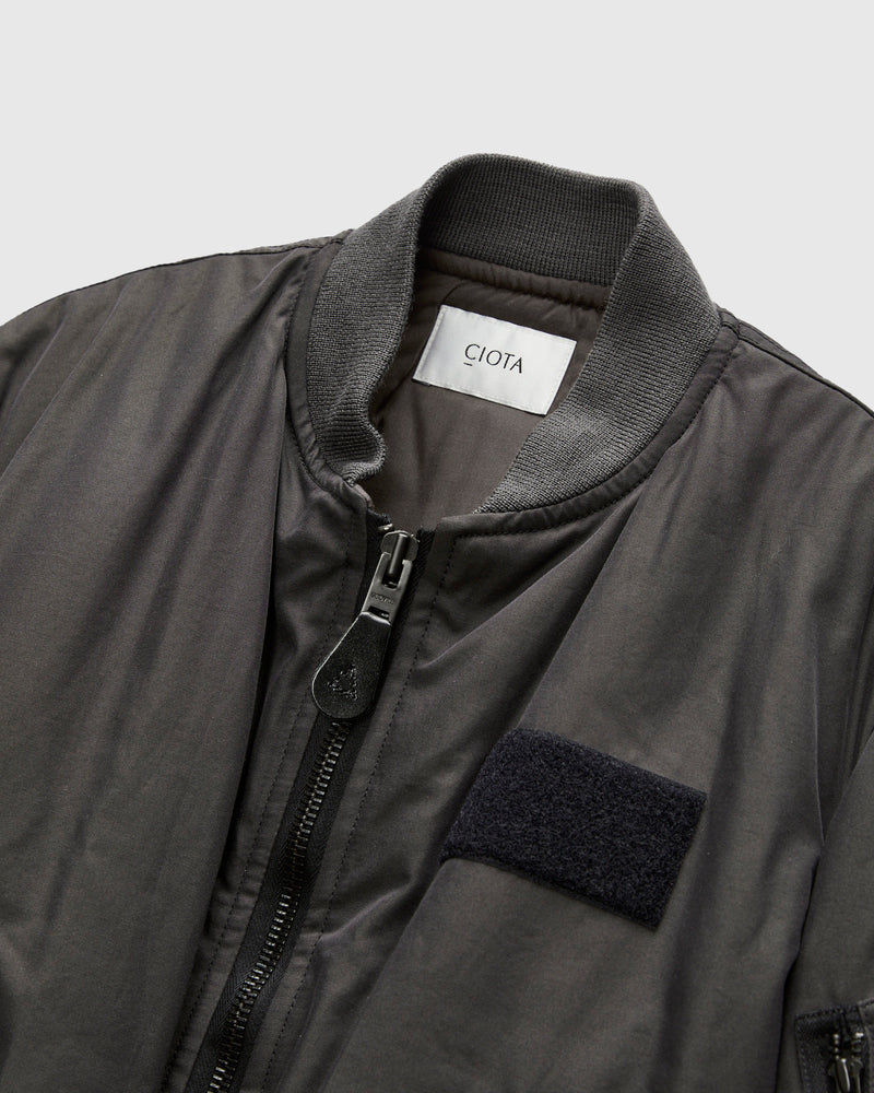 "Jet-Dyed" MA-1 Flight Jacket in Charcoal Grey