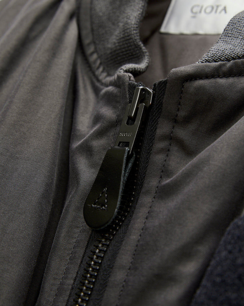 "Jet-Dyed" MA-1 Flight Jacket in Charcoal Grey