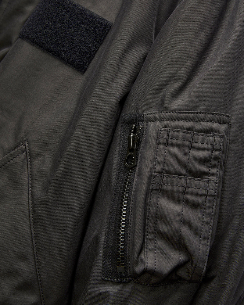"Jet-Dyed" MA-1 Flight Jacket in Charcoal Grey