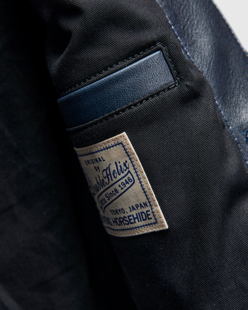 "Gold Digger" Horsehide Leather Jacket in Indigo