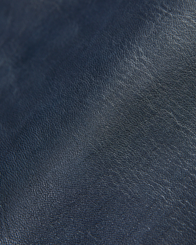 "Gold Digger" Horsehide Leather Jacket in Indigo