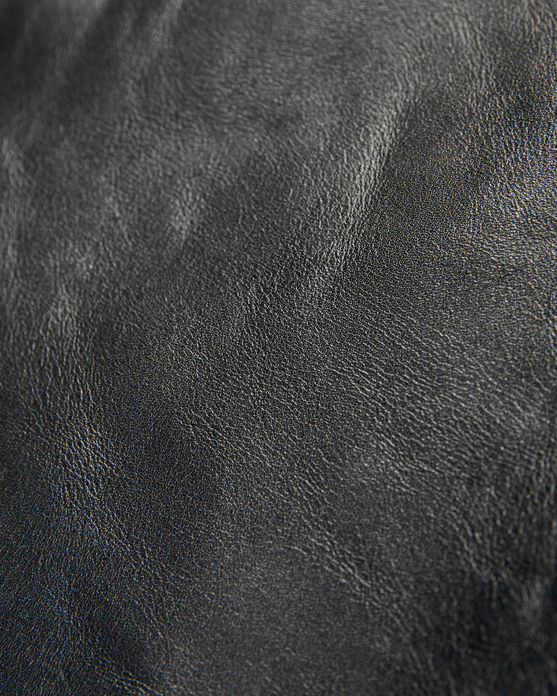 "Dodecagon" Horsehide Leather Jacket in Teacore Black