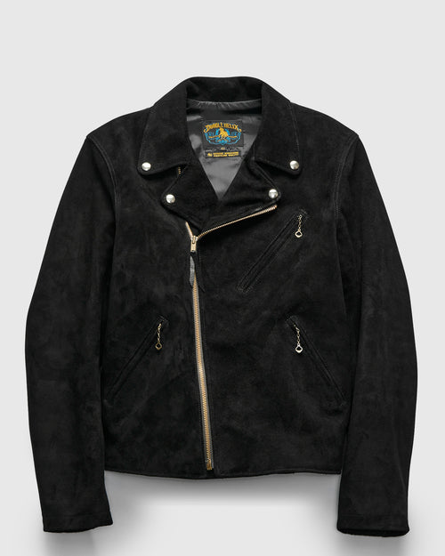 "Deviant" Horsehide Suede Jacket in Black