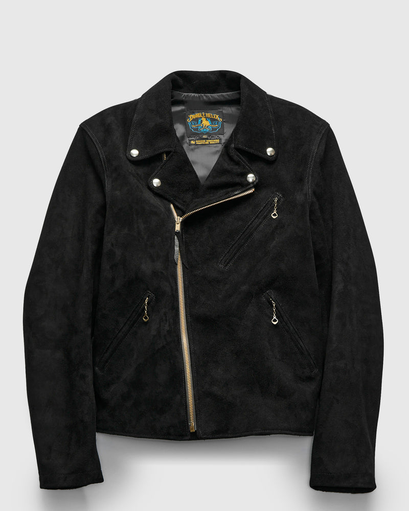 "Deviant" Horsehide Suede Jacket in Black
