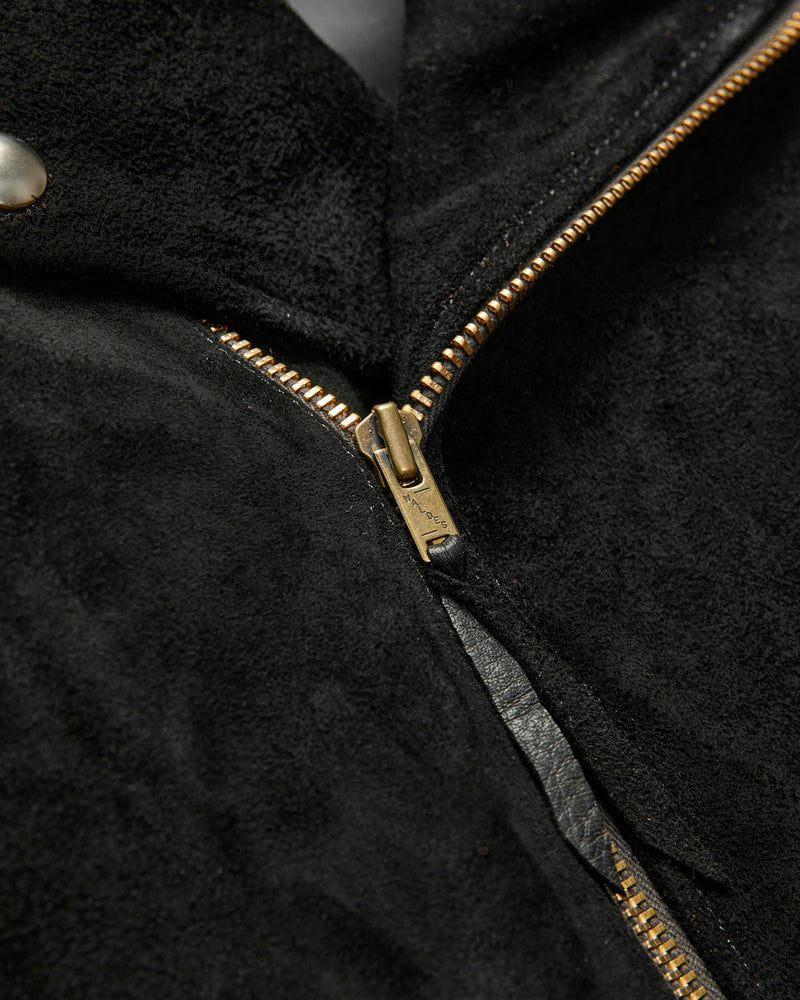 "Deviant" Horsehide Suede Jacket in Black