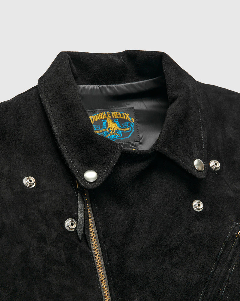 "Deviant" Horsehide Suede Jacket in Black