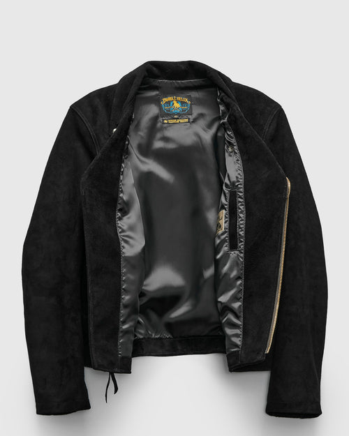 "Deviant" Horsehide Suede Jacket in Black