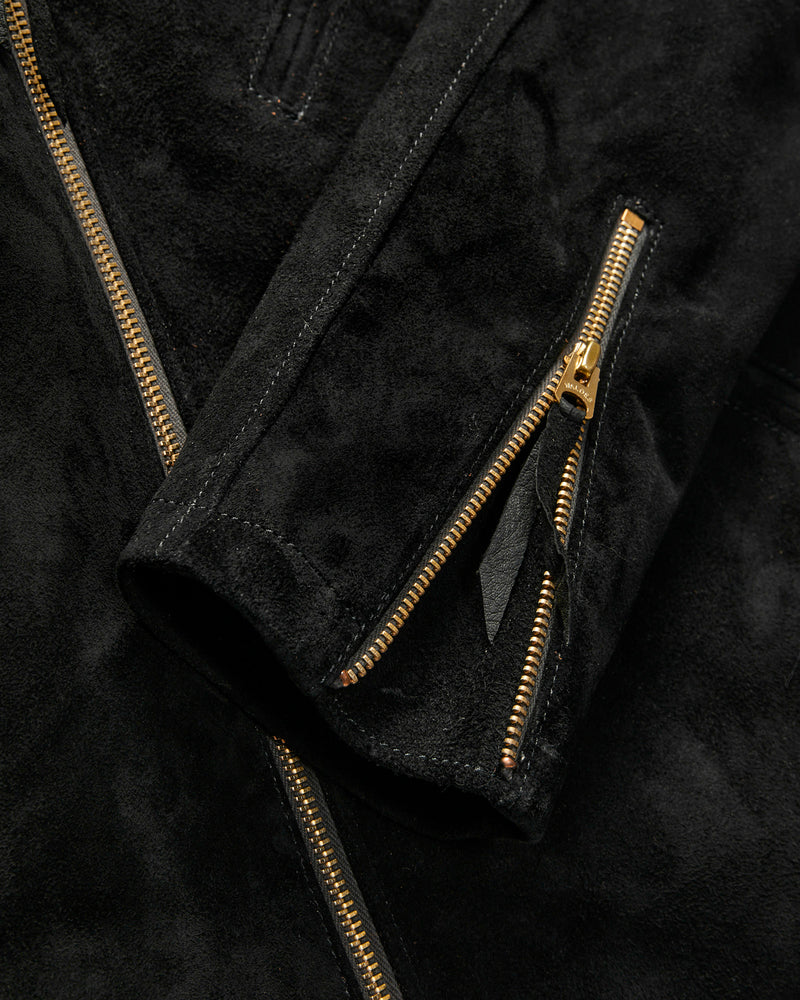 "Deviant" Horsehide Suede Jacket in Black