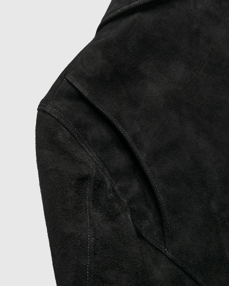 "Deviant" Horsehide Suede Jacket in Black