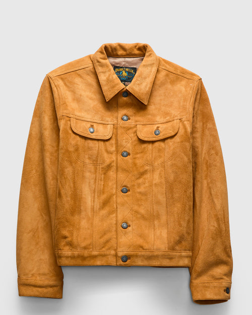 "The Boxer" Horsehide Suede Jacket in Beige