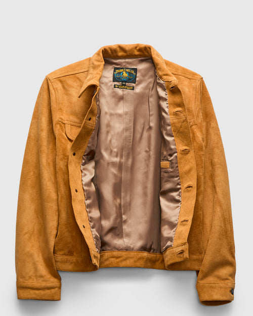 "The Boxer" Horsehide Suede Jacket in Beige