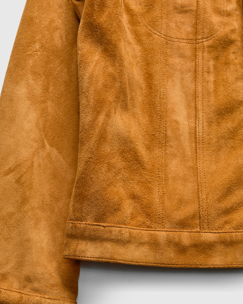 "The Boxer" Horsehide Suede Jacket in Beige