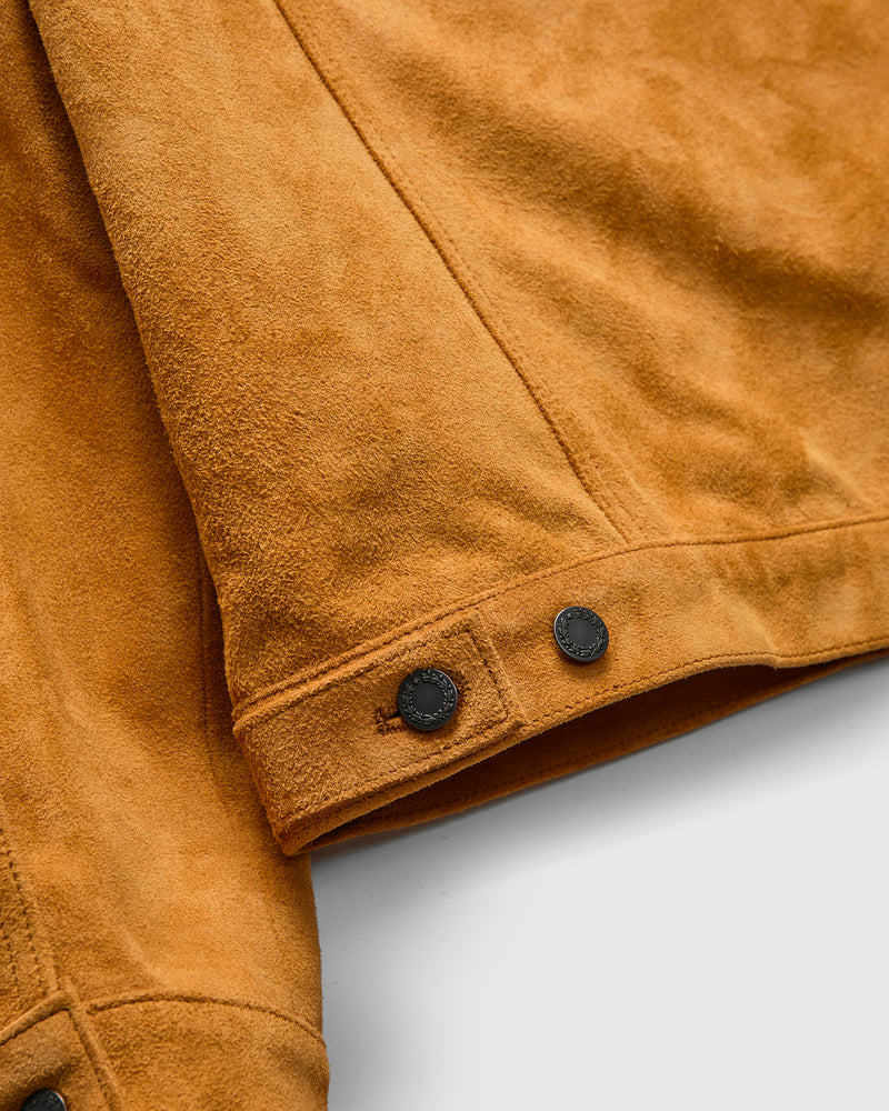 "The Boxer" Horsehide Suede Jacket in Beige