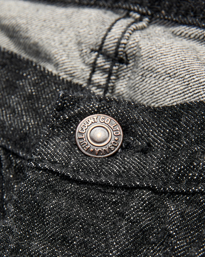 0105BK 13.75oz Black Selvedge Denim - Wide Fit
