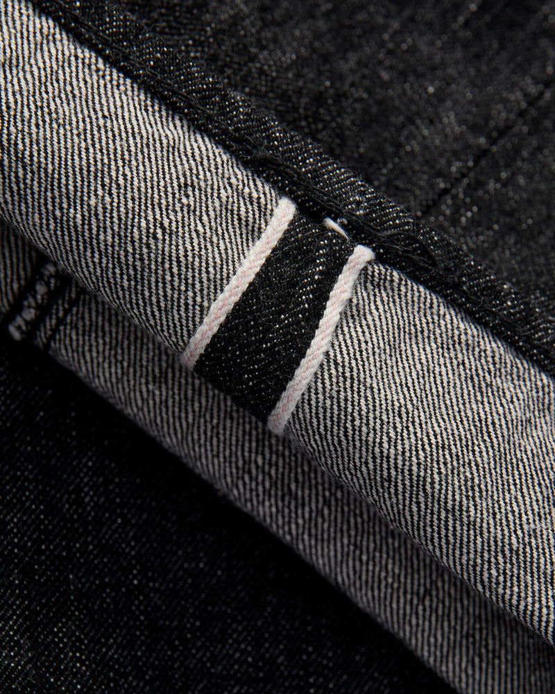 0105BK 13.75oz Black Selvedge Denim - Wide Fit