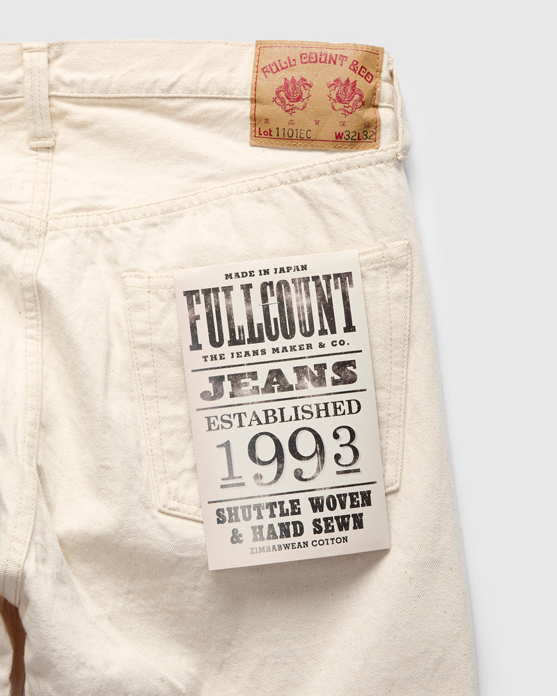 1101EC "Organic Natural" 13.7oz Ecru Selvedge Denim - Straight Fit