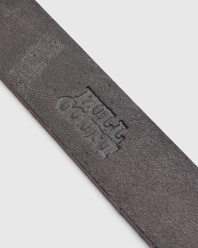 Wild Leather Narrow Belt in Black