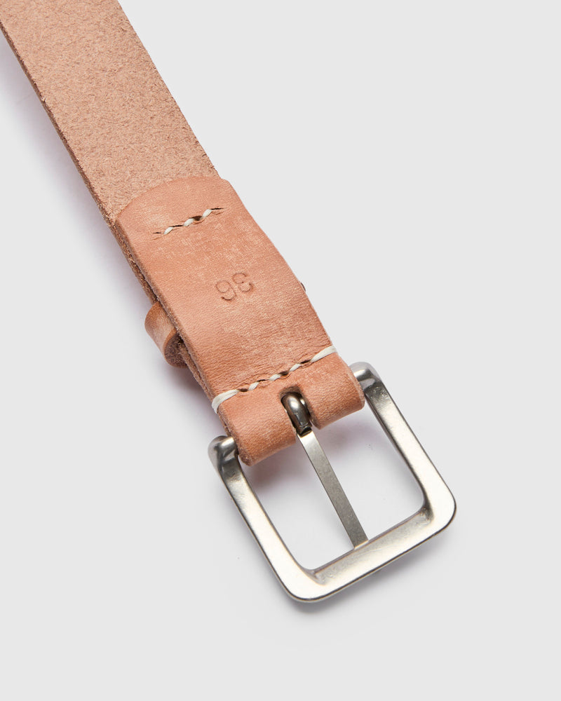 Wild Leather Narrow Belt in Natural