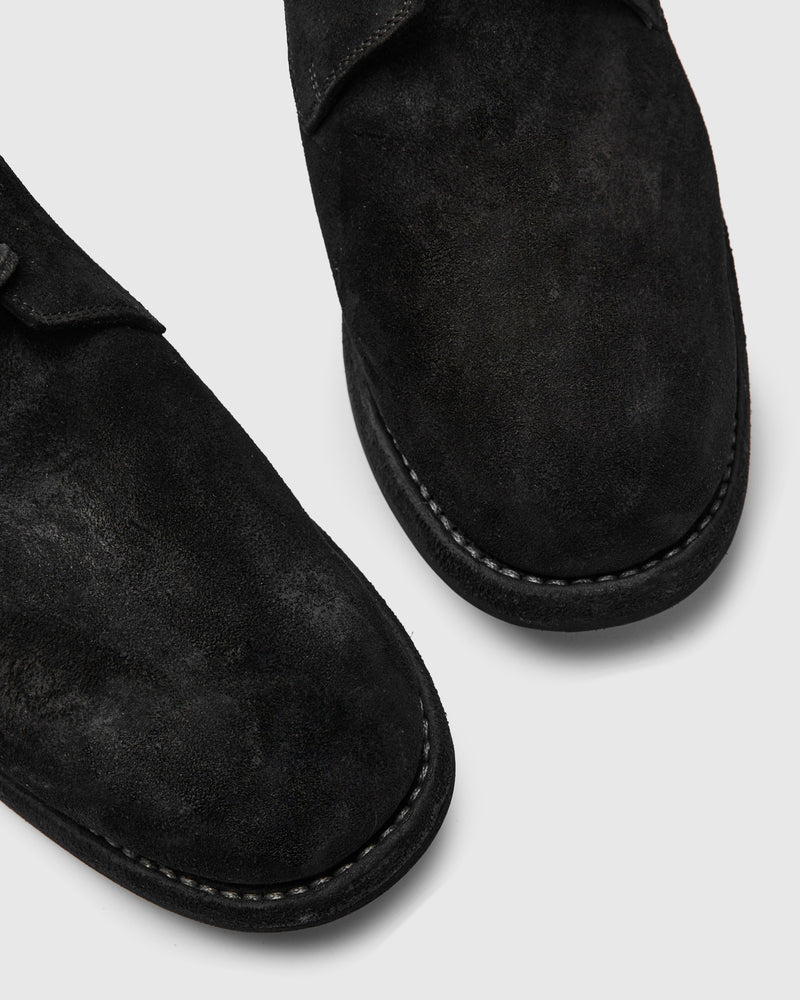 Ruggero Barrel Desert Boot in Midnight Reverse Vachetta