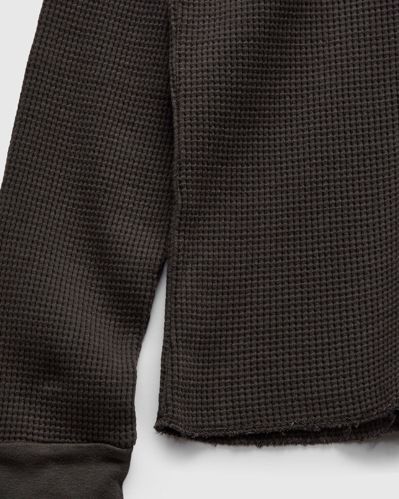Long Sleeve Thermal Crew in Faded Black