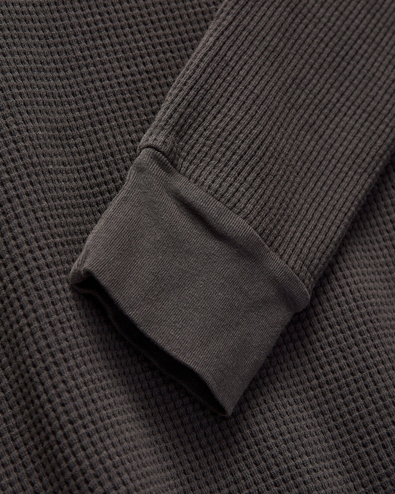 Long Sleeve Thermal Crew in Faded Black